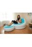 Intex Inflatable Cafe Chaise Lounge Chair and Ottoman, Blue