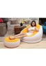 Intex Inflatable Cafe Chaise Lounge Chair and Ottoman, Yellow